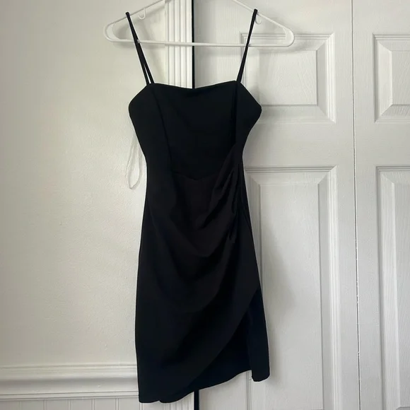 windsor dresses black Sasha Formal High Slit Wrap Dress